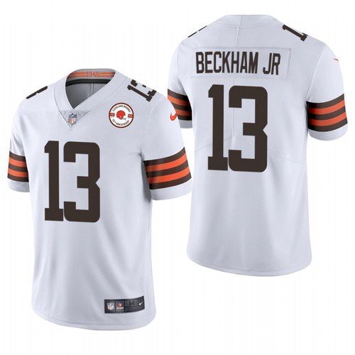 Men's Cleveland Browns #13 Odell Beckham Jr. 2021 White NFL 75th Anniversary Vapor Untouchable Limited Stitched Jersey